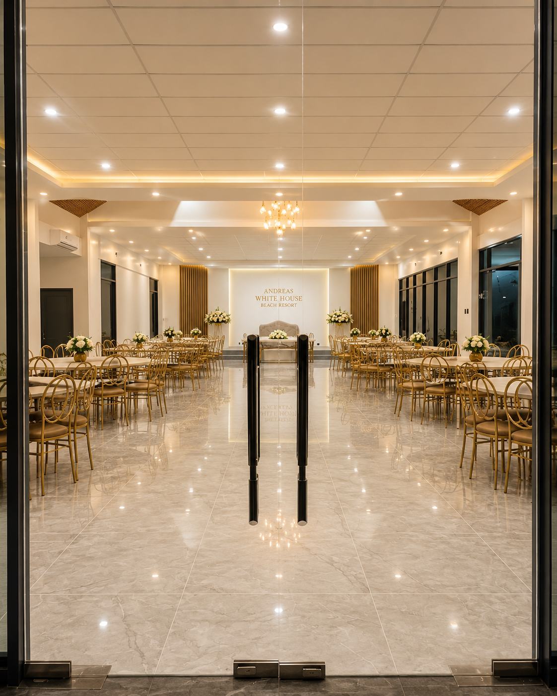Function hall at Andreas White House Beach Resort